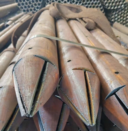 南京出尖打孔加工无缝注浆钢花管注浆管厂家